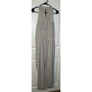 Dress Forum Women’s Sleeveless Utility Jumpsuit Light Khaki Size Small NWOT